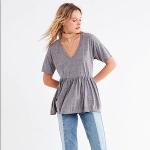 loose fitting v-neck shirt